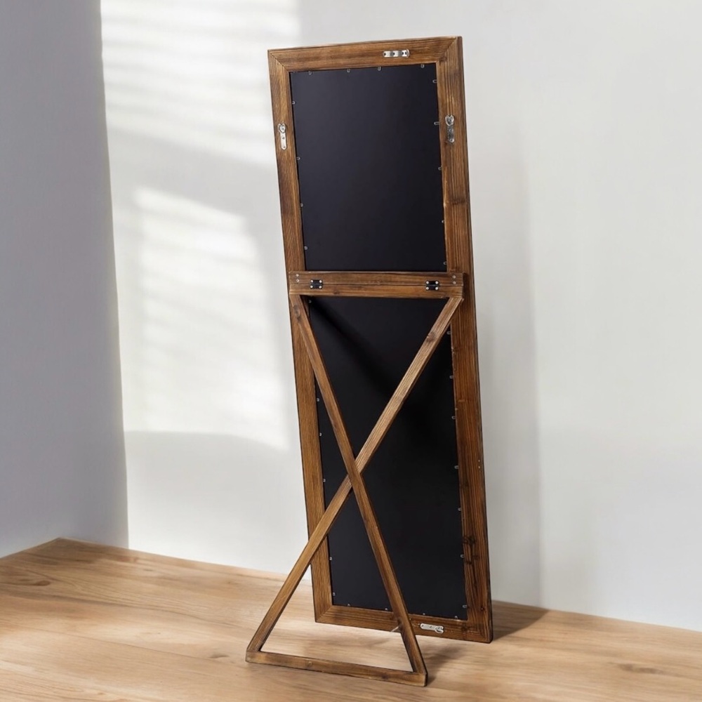 NEW Pottery Barn Wood Frame Full Length Mirror Free Standing Wall Hung 64" x 20" - Picture 5 of 7